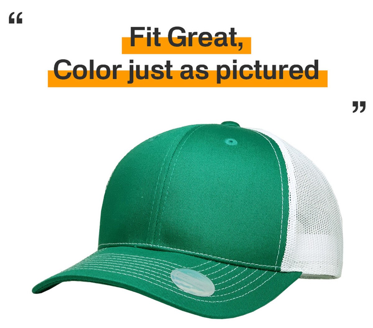 Kelly Green White Two Tone Classic 6 Panel Trucker Mesh Snapback Side View Fit Great